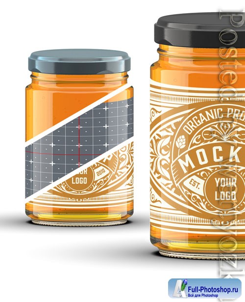 Cylindrical Honey Jar Mockup 322842168