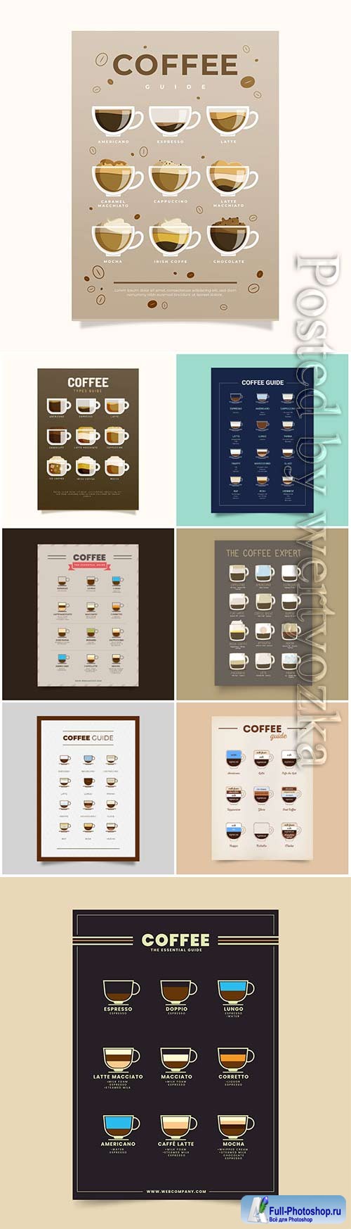 Coffee selection vector poster