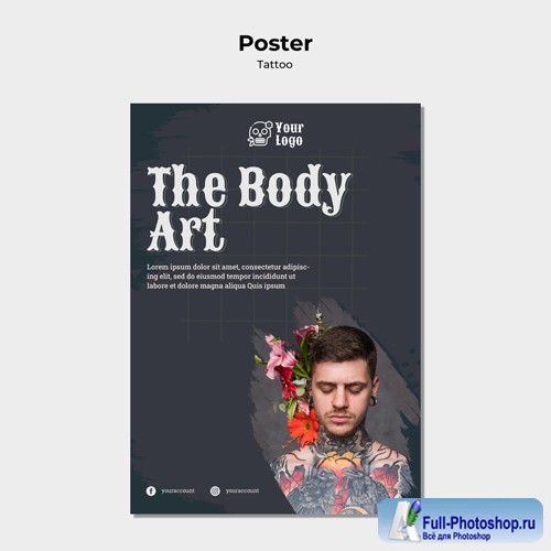 Tattoo artist poster template