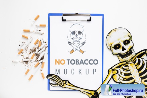 No smoking mock-up with skeleton