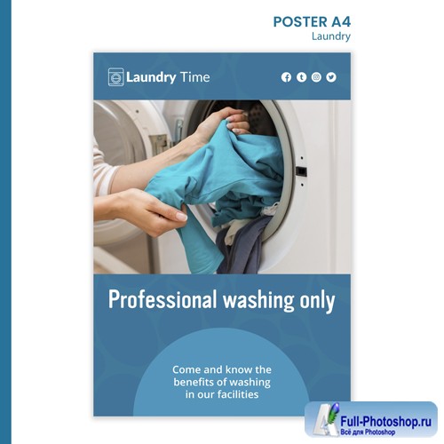 Laundry service poster template