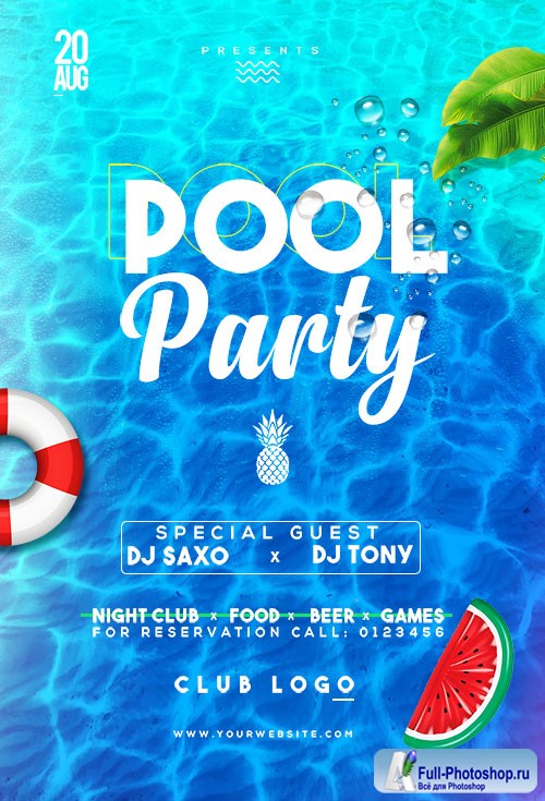 Pool Party - Premium flyer psd template