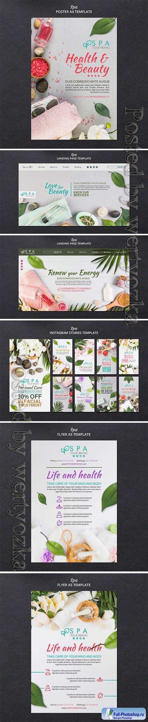 Spa concept flyer template