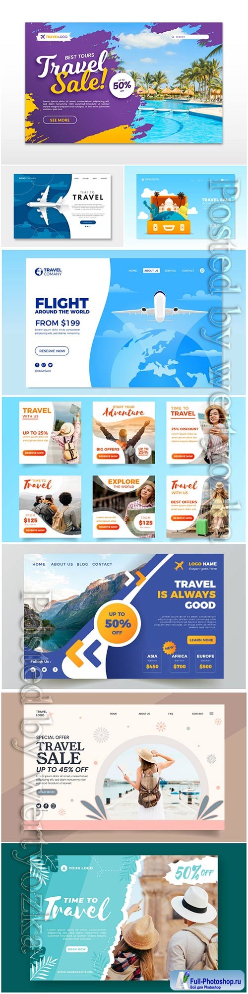 Travel sale landing page template