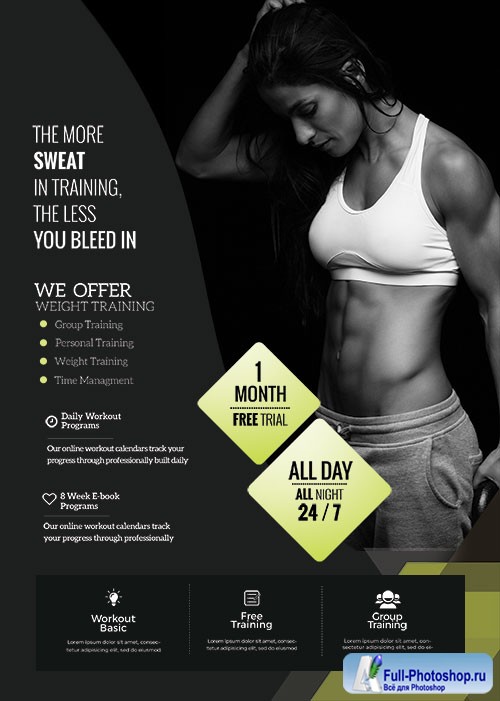 Fat Burns -Fitness  - Premium flyer psd template