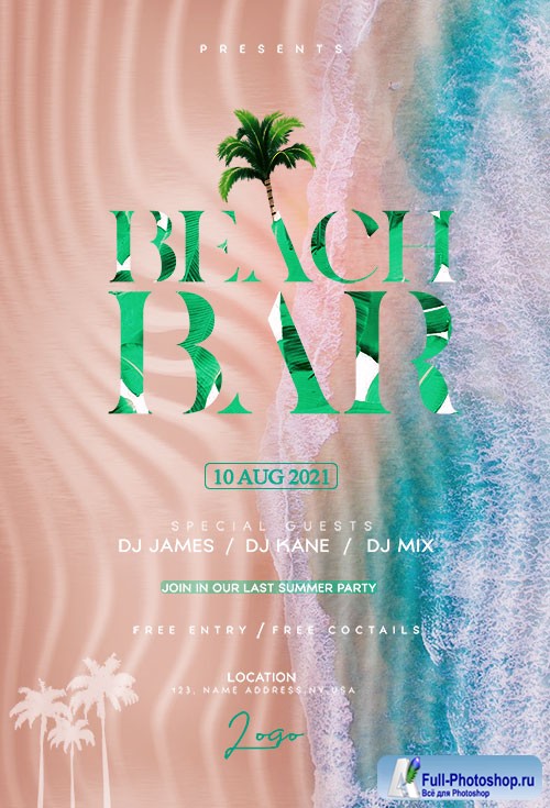 Beach Bar  - Premium flyer psd template