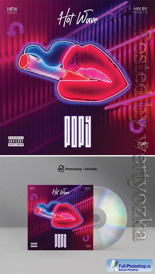 Neon Hot Wave Mixtape CD Cover Artwork