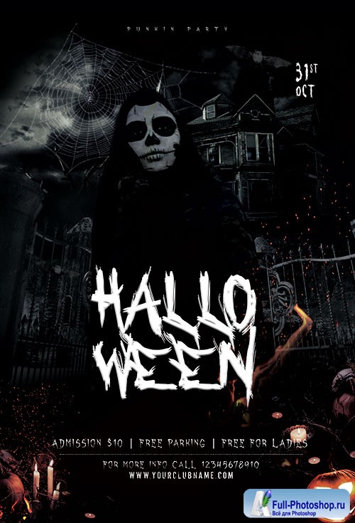 The Witching Hour Halloween - Premium flyer psd template