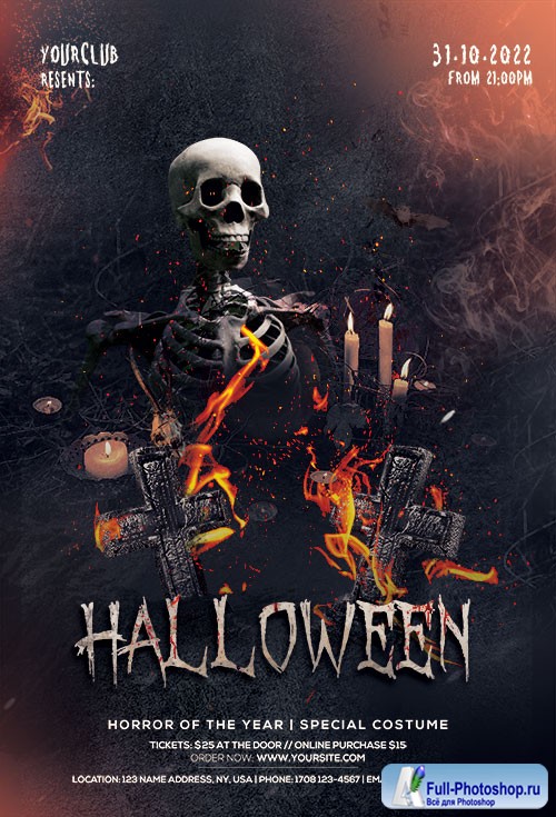 Halloween Fright Night Party - Premium flyer psd template