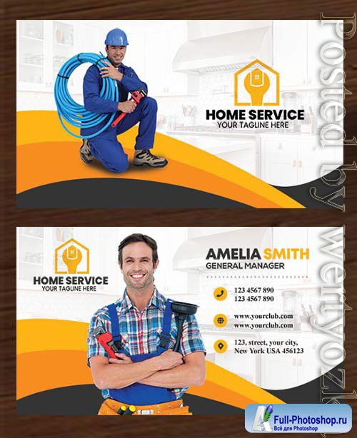 Plumber Business Card PSD Template