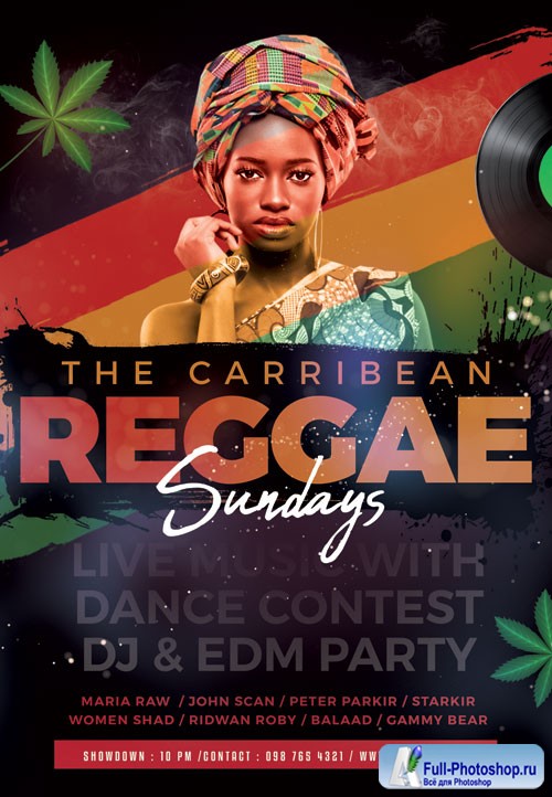 Reggae sunday - Premium flyer psd template