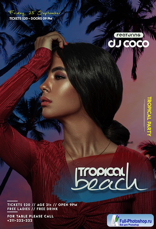 Tropical beach - Premium flyer psd template