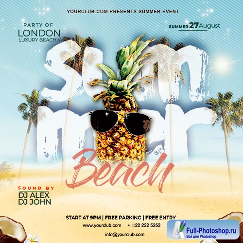 Summer Beach Party - Premium flyer psd template