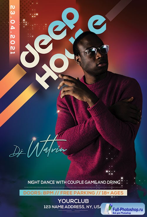 Deep House - Premium flyer psd template