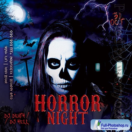 Horror Night Flyer PSD Template