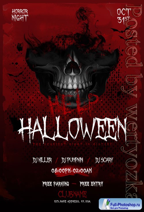 Halloween Nightmare Flyer PSD Template