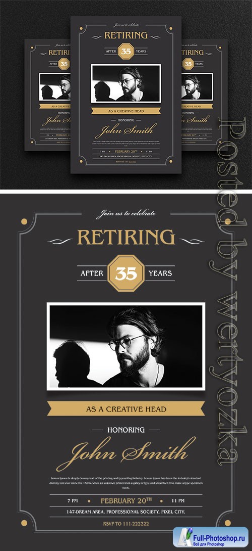 Retirement Invitation Flyer Psd Template