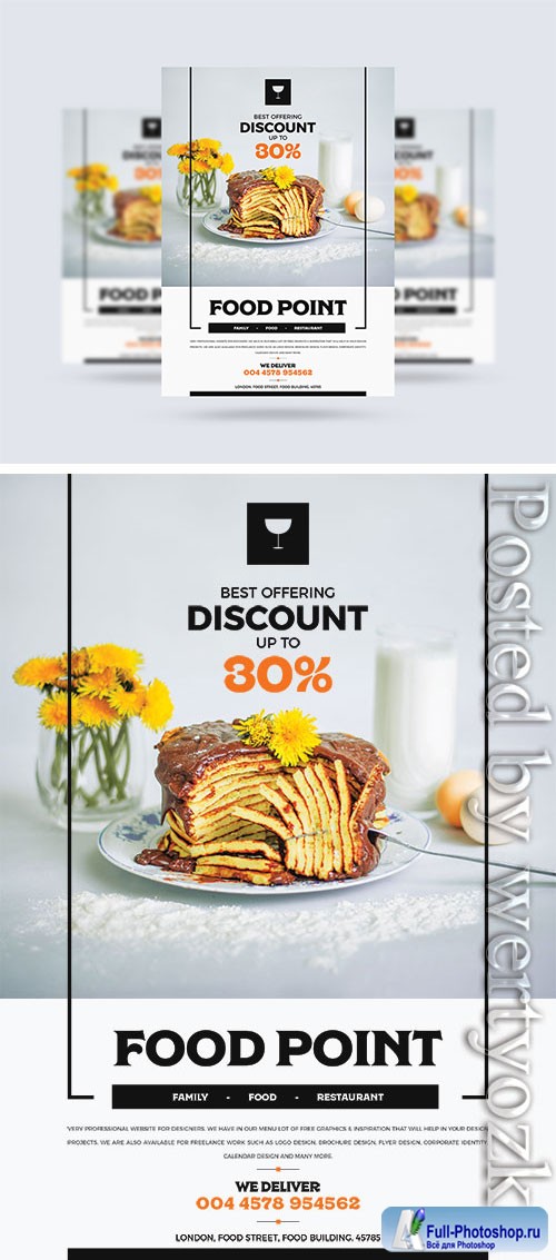 Modern Food Flyer Design Psd  Template