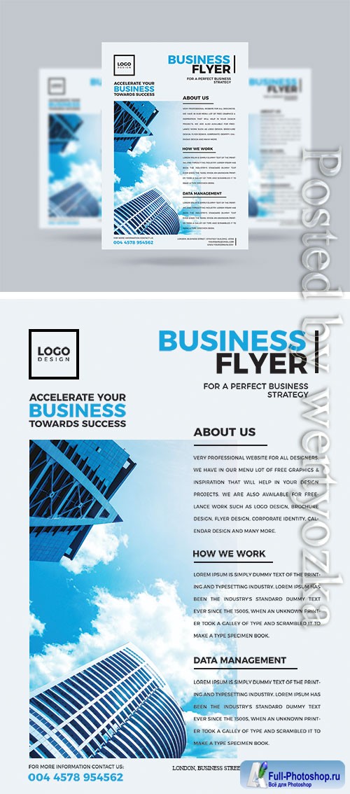 Modern Business Flyer Psd Template Design