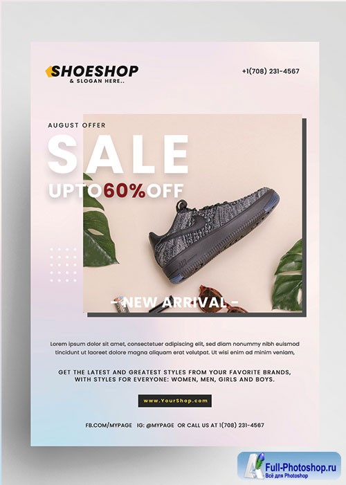 Sale shoes psd flyer template