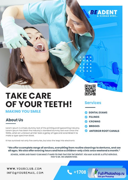 Dental psd flyer template