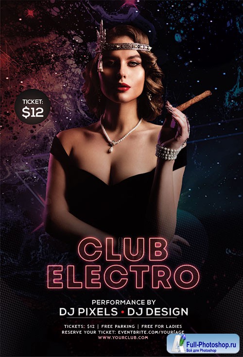 Club electro psd flyer