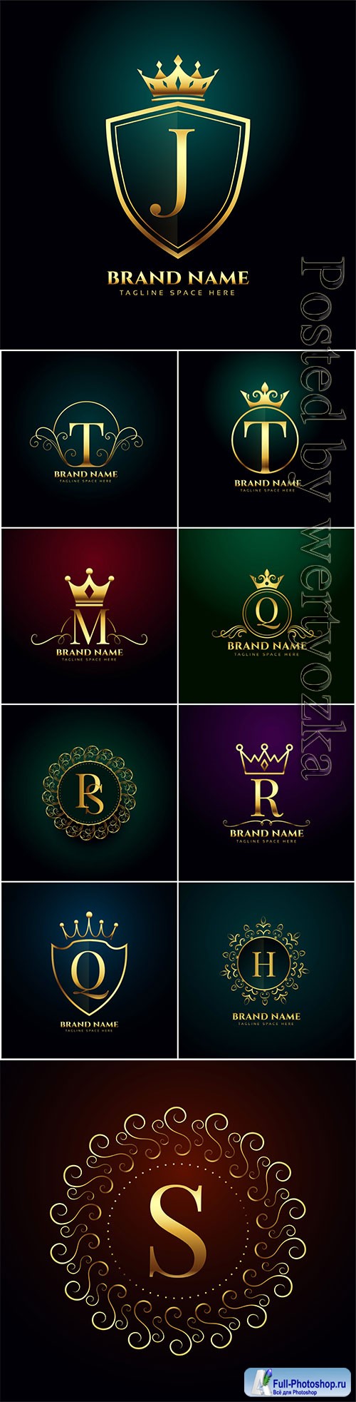 Luxury letter oranmental golden vector logo