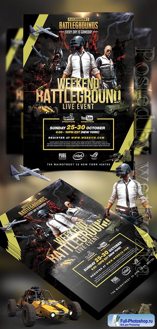 PUBG Tournament Flyer PSD Template