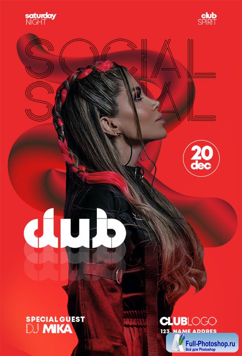 Social Club Flyer Template PSD