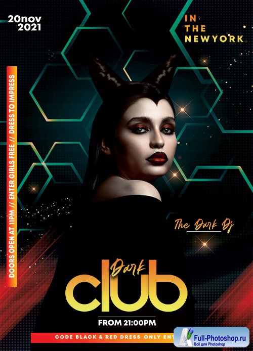 Dark Night Club PSD Flyer Template