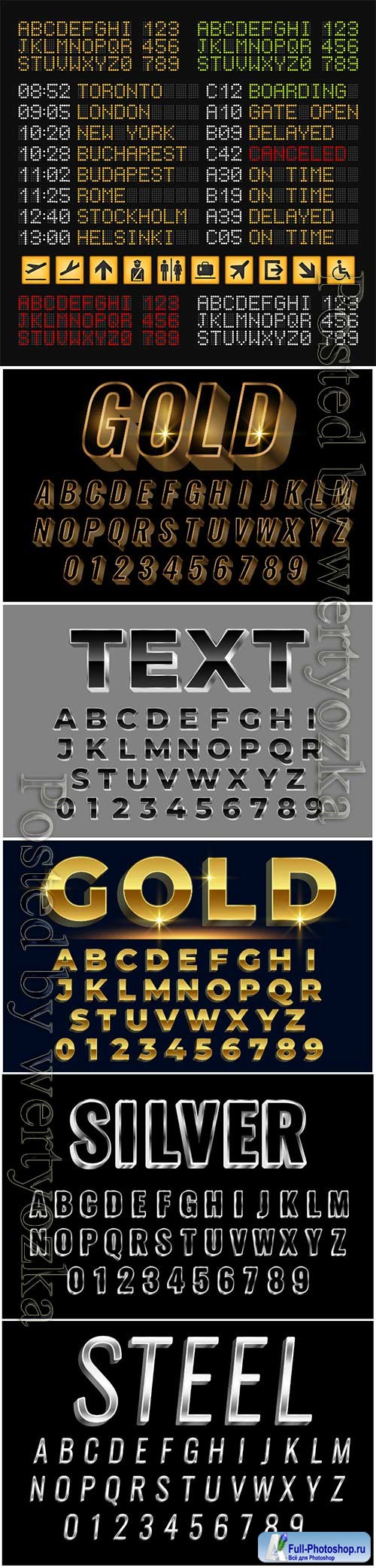 Vector alphabets set premium letters