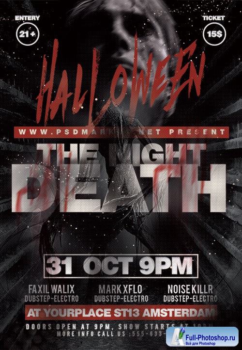 Death night flyer psd