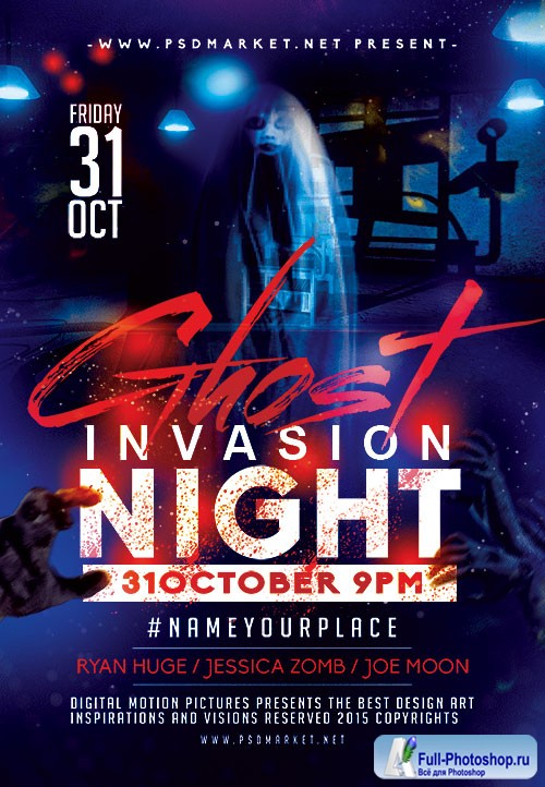 Ghost night flyer psd