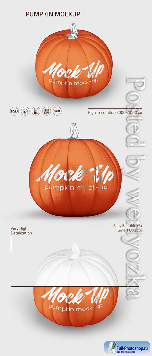 PUMPKIN MOCKUP SET IN PSD