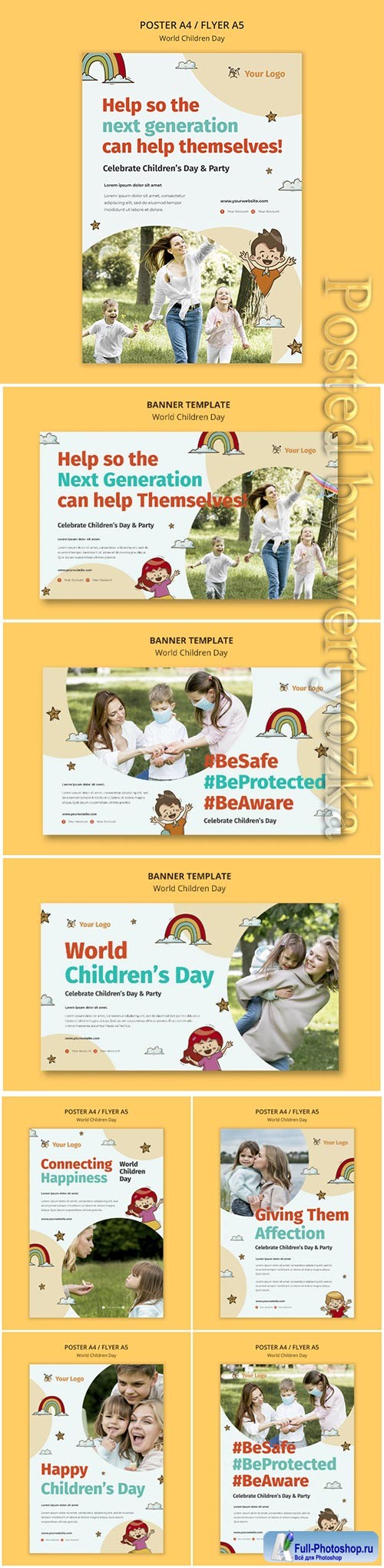 World children day flyer template