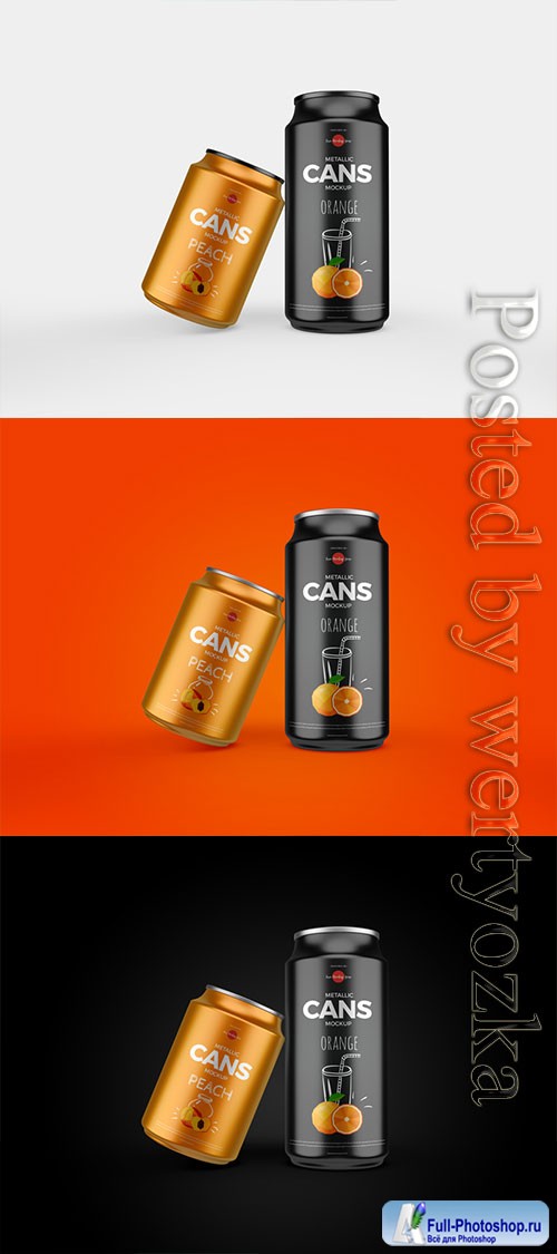 Metallic Cans Mockup