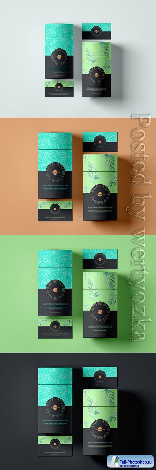 Business Cards With Paper Tube Box Mockup