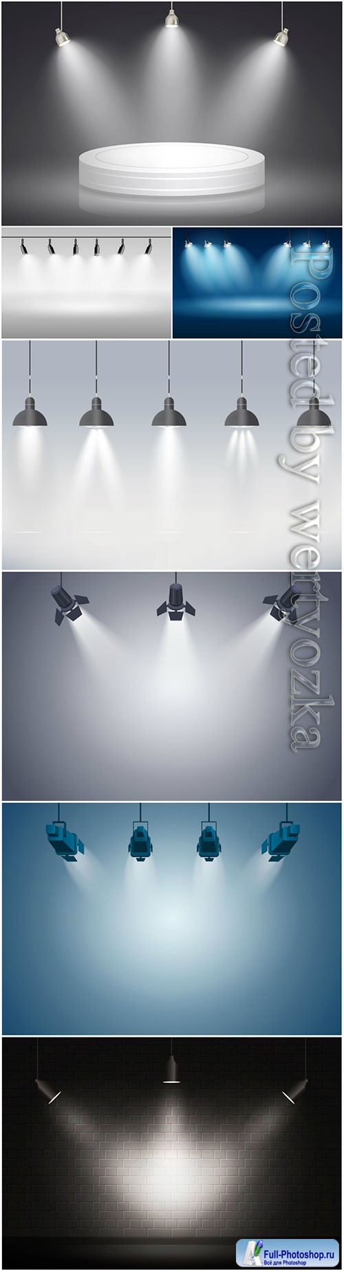 Spotlights vector background