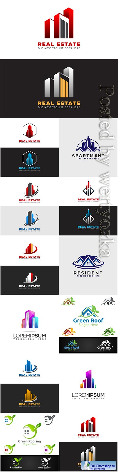 Estate logo template design with modern shapes