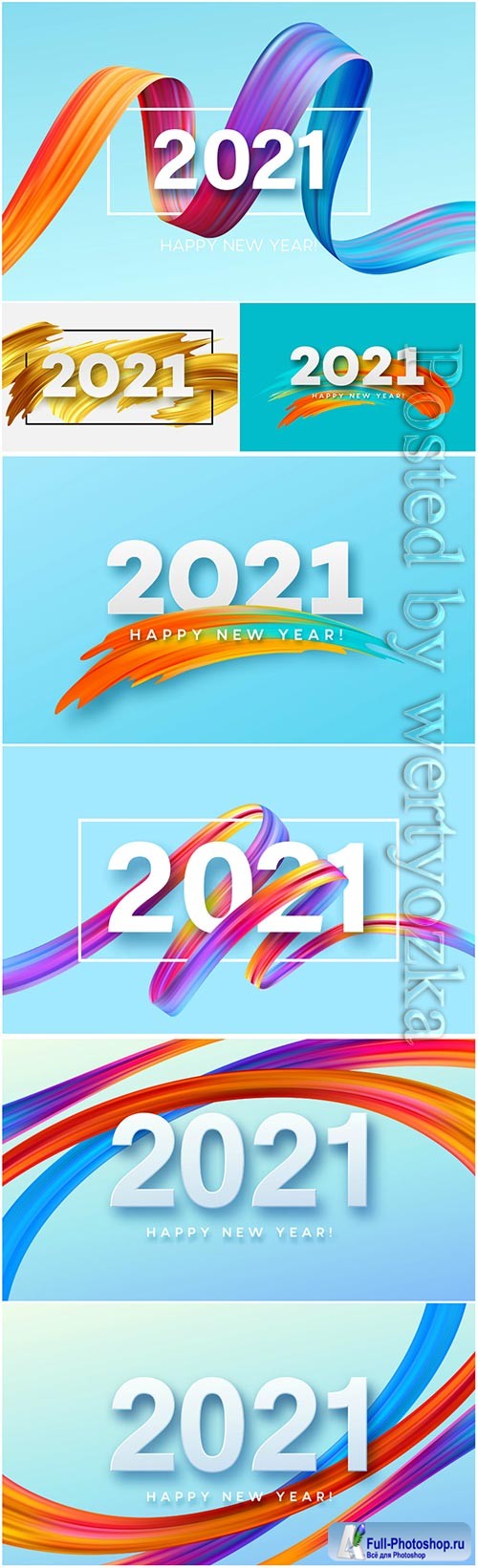 2021 happy new year color flow background