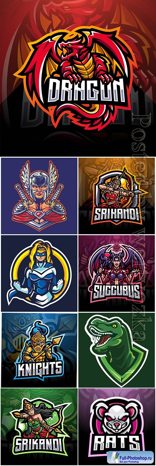 Mascot esport logo design premium vector vol 14