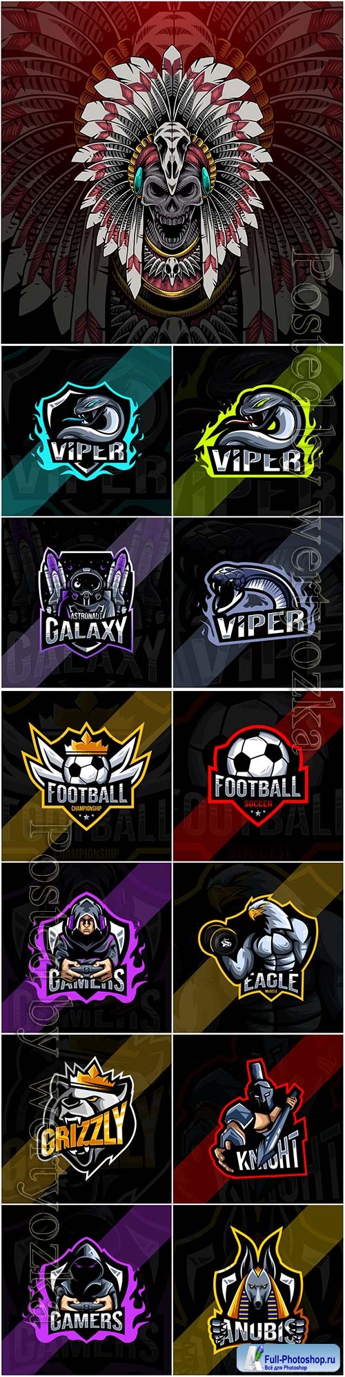 Mascot esport logo design premium vector vol 31