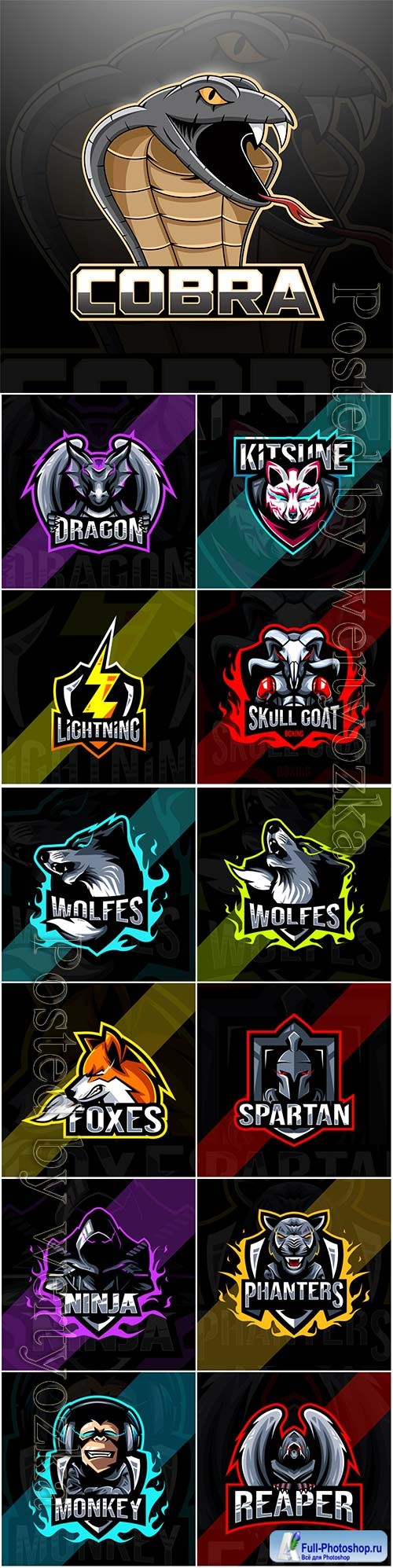 Mascot esport logo design premium vector vol 33