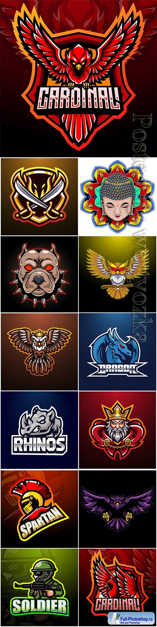 Mascot esport logo design premium vector vol 39