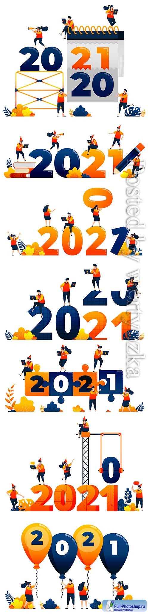 Countdown theme of teamwork in the following year concept vector