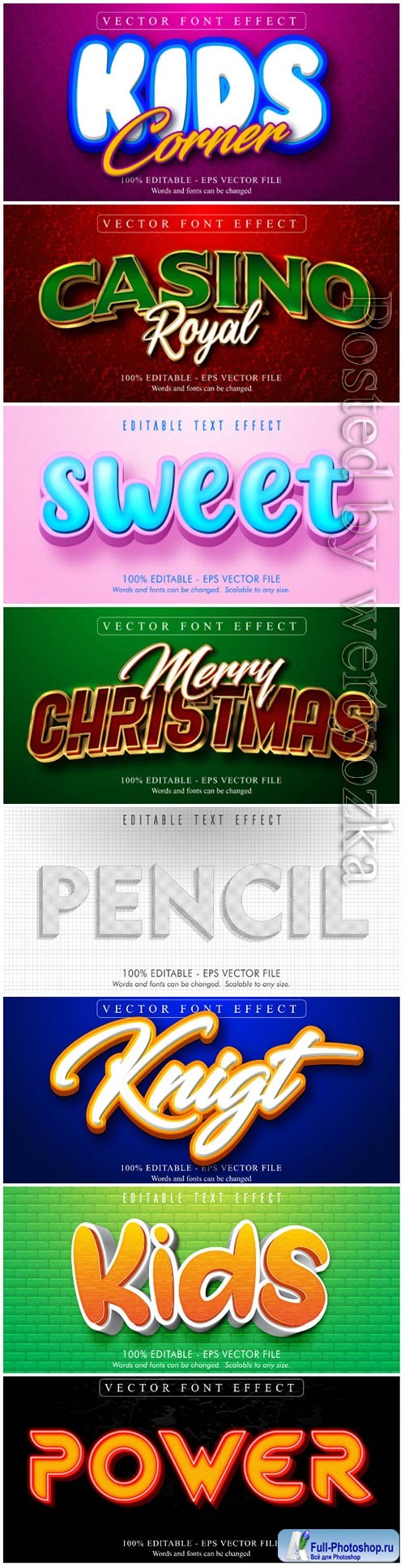 3d editable text style effect vector vol 20