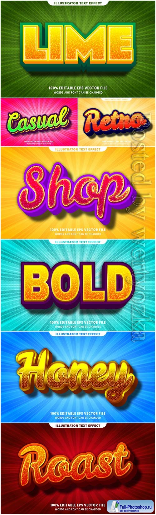 3d editable text style effect vector vol 28