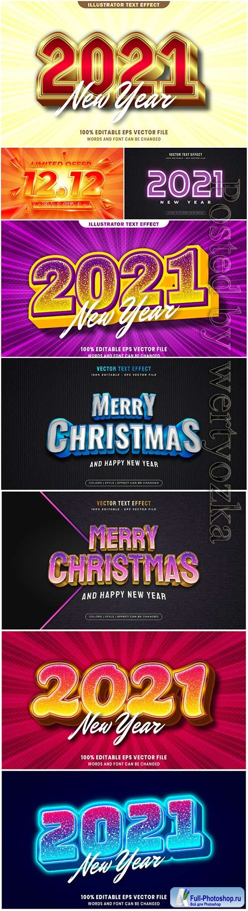 3d editable text style effect vector vol 27