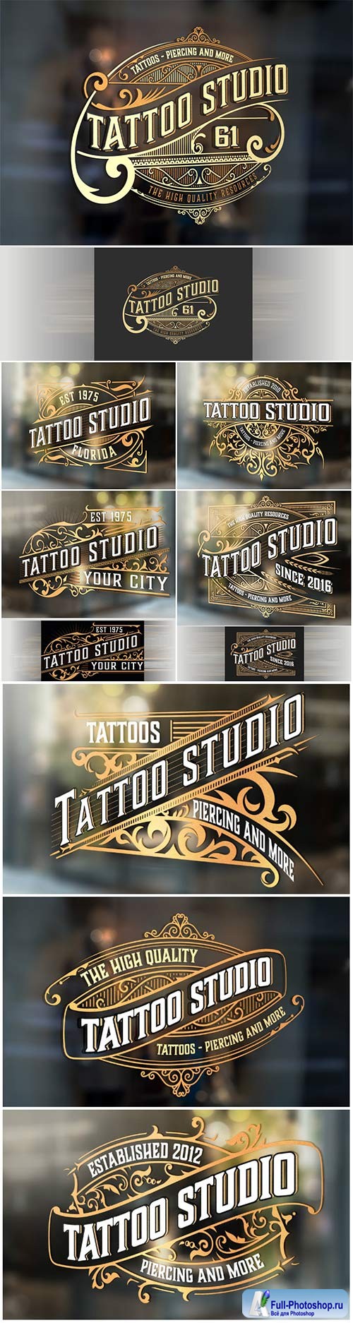  Logo tattoo with gold vector elements