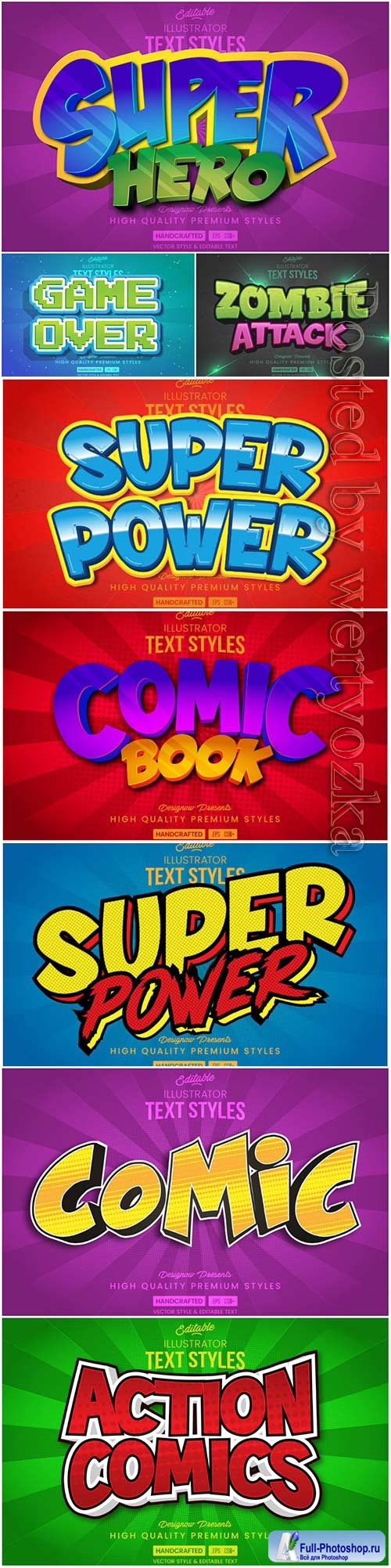 3d editable text style effect vector vol 56